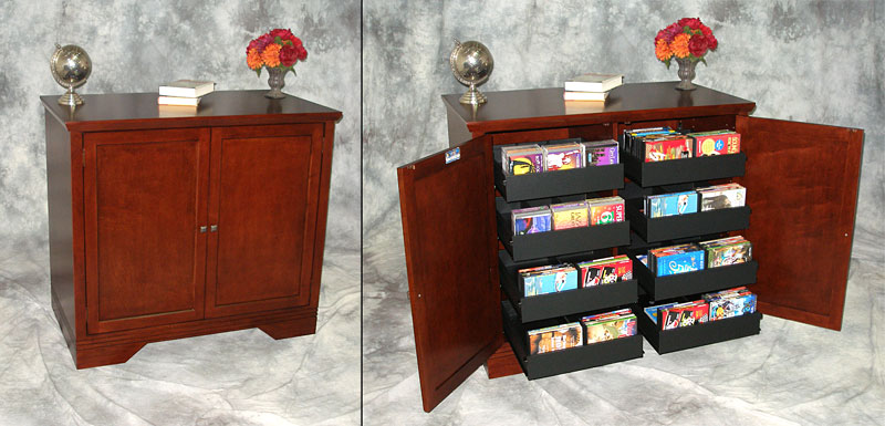 Media Storage Cabinets with Drawers; Great for organizing DVDs, Blu-rays,  CDs, and video games 