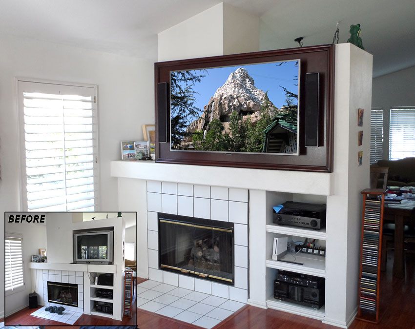 Fireplace_Retrofit_Modify_Entertainment_Wall_For_Large_Flat_Panel_TV_Structural_Back_Wall