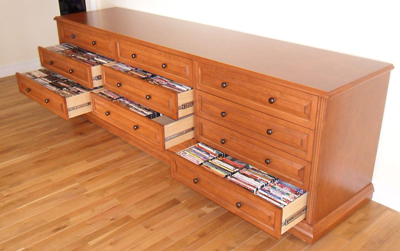 Media Storage with Drawers; Great for organizing DVDs, Blu