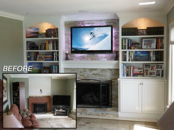 Built-in Wall Unit before and after view