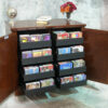 Eight drawer Evolution style media cabinet, open view