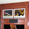 Two smaller TVs were installed above the main TV, perfect for the sports or movie lover