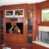 Floor to ceiling built-in home theater wall unit