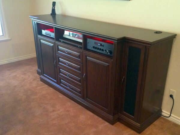 Traditionally Styled Stereo Audio Cabinet with Turtnable Pull-out