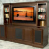 Traditional Wall Unit with 800 Styling, Raised Wood Doors and Lighted Display Space