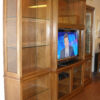 Custom Wall Unit and Lighted Curio Display Cabinets