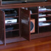 The lower section of the furniture provided plenty of storage for the electronics and subwoofer.