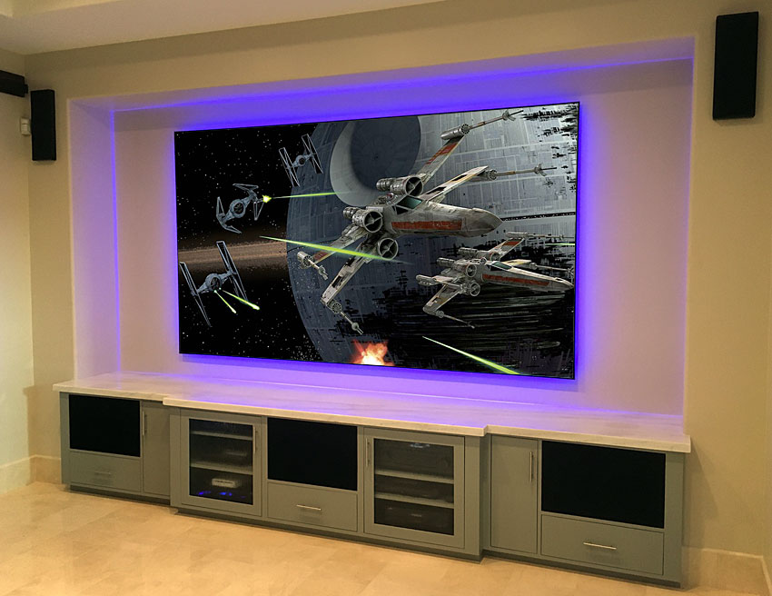 Built In Entertainment Credenza with Projection Screen