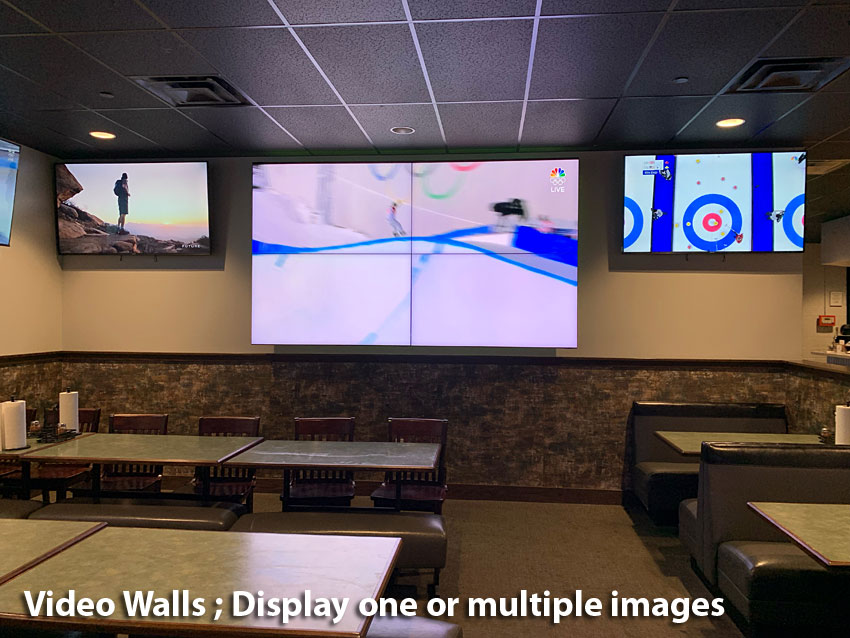 Video walls are a great way to enjoy huge images and can display a single or multiple images