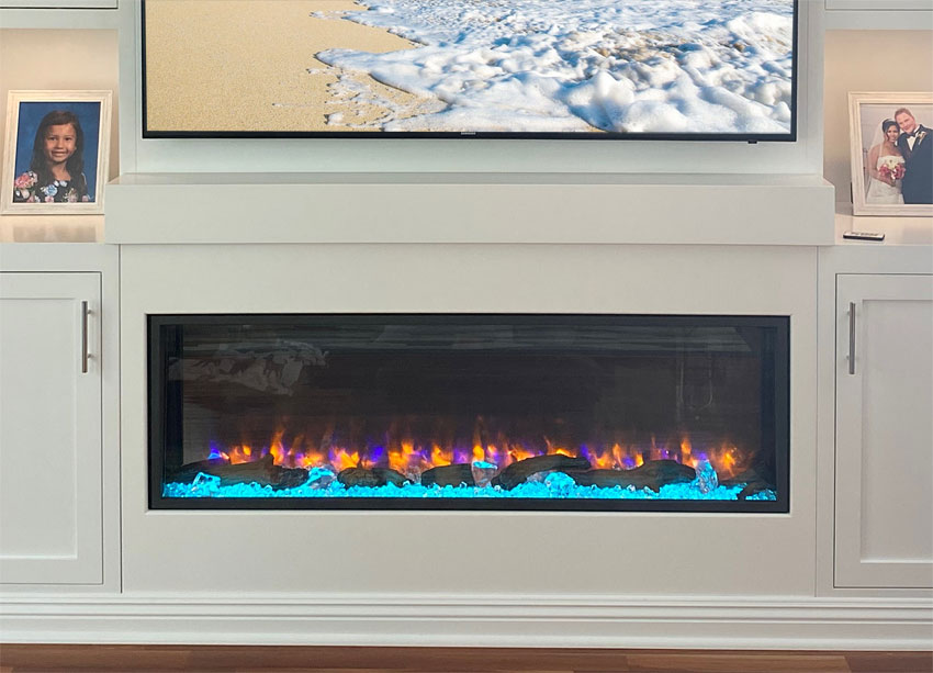Closeup of Remote Controlled Electric Fireplace